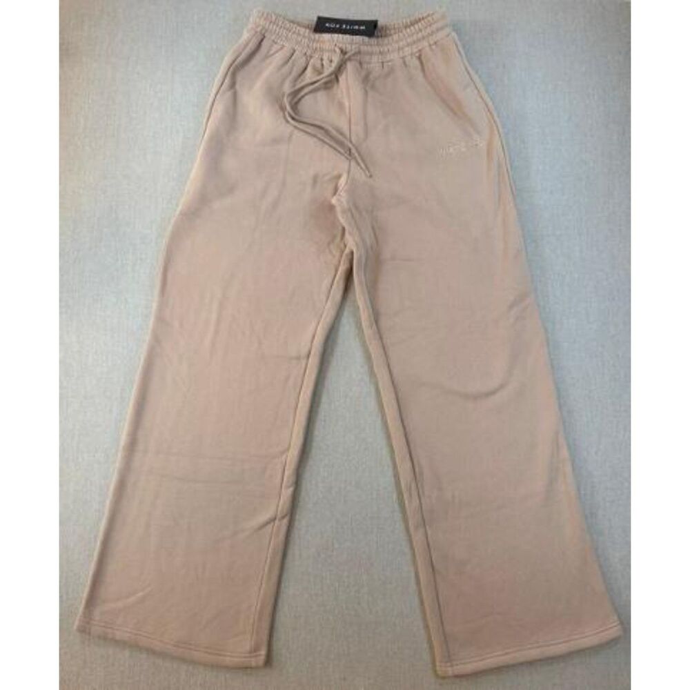 NWT White Fox Boutique Cinnamon L Offstage Sweats Wide Leg Beige Taupe Brown